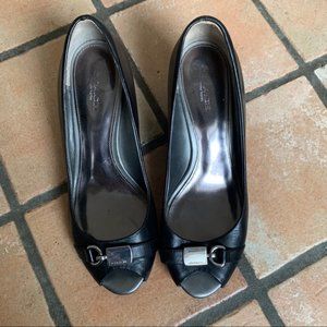 Coach black wedge sandal